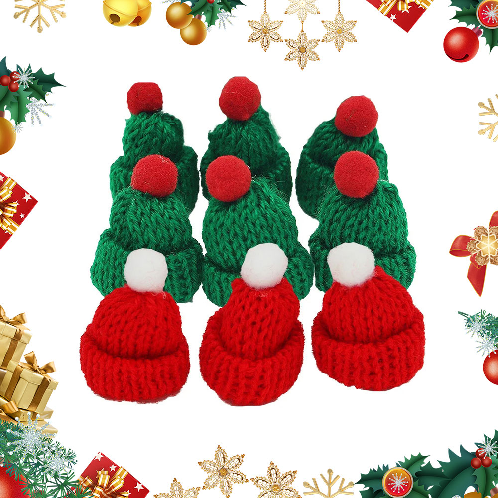 Santa Hat Plush - 10 sztuk 3.5x5cm Mini świąteczna czapka