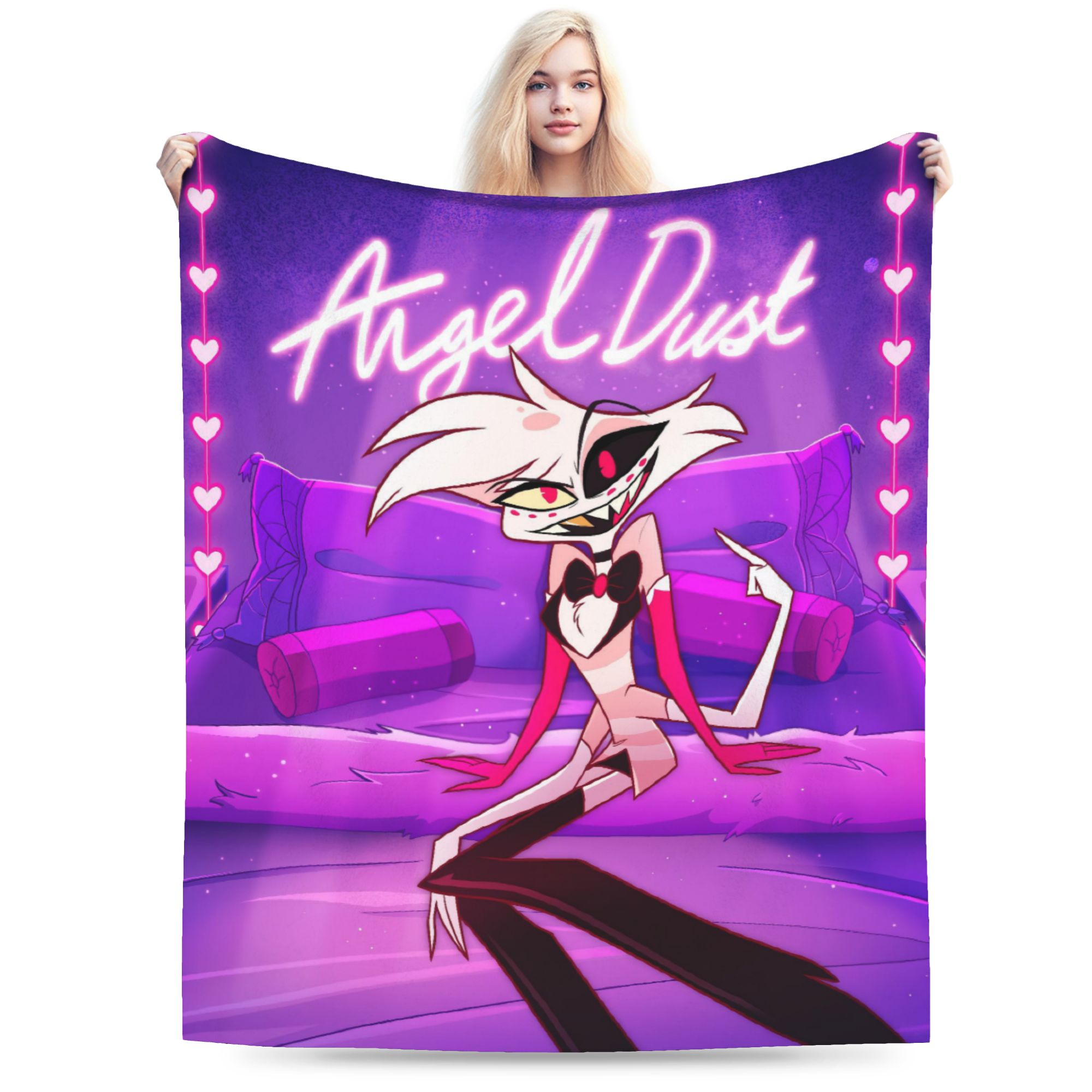 Christmas Throw Blanket - Kreskówka Hazbin Hotel Angel Dust Koce
