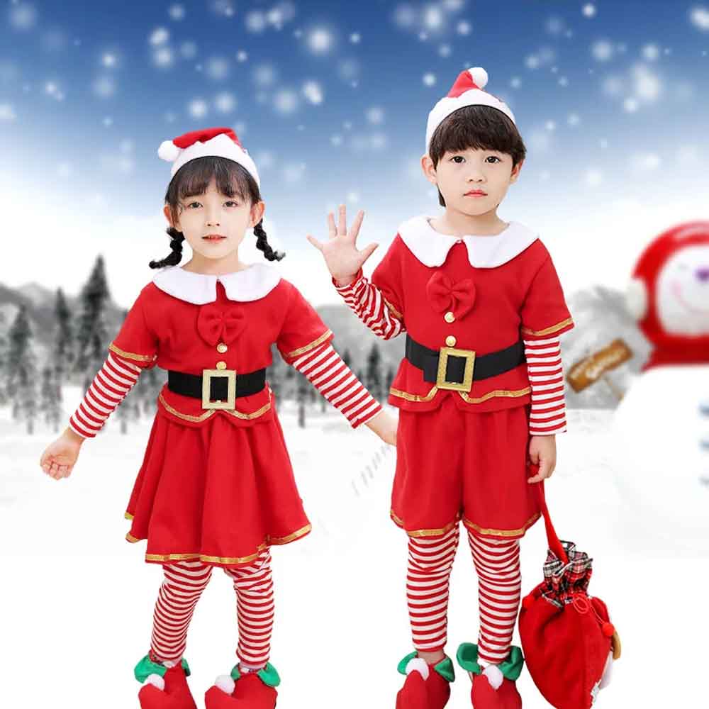 Elf Costume Christmas - Zestaw Świąteczny Elf dla Dzieci -