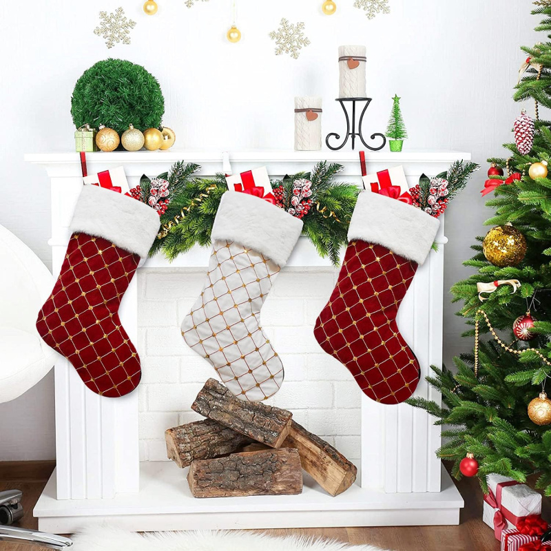 Christmas Stocking Hanging - Świąteczna skarpeta na prezenty z miękkiego