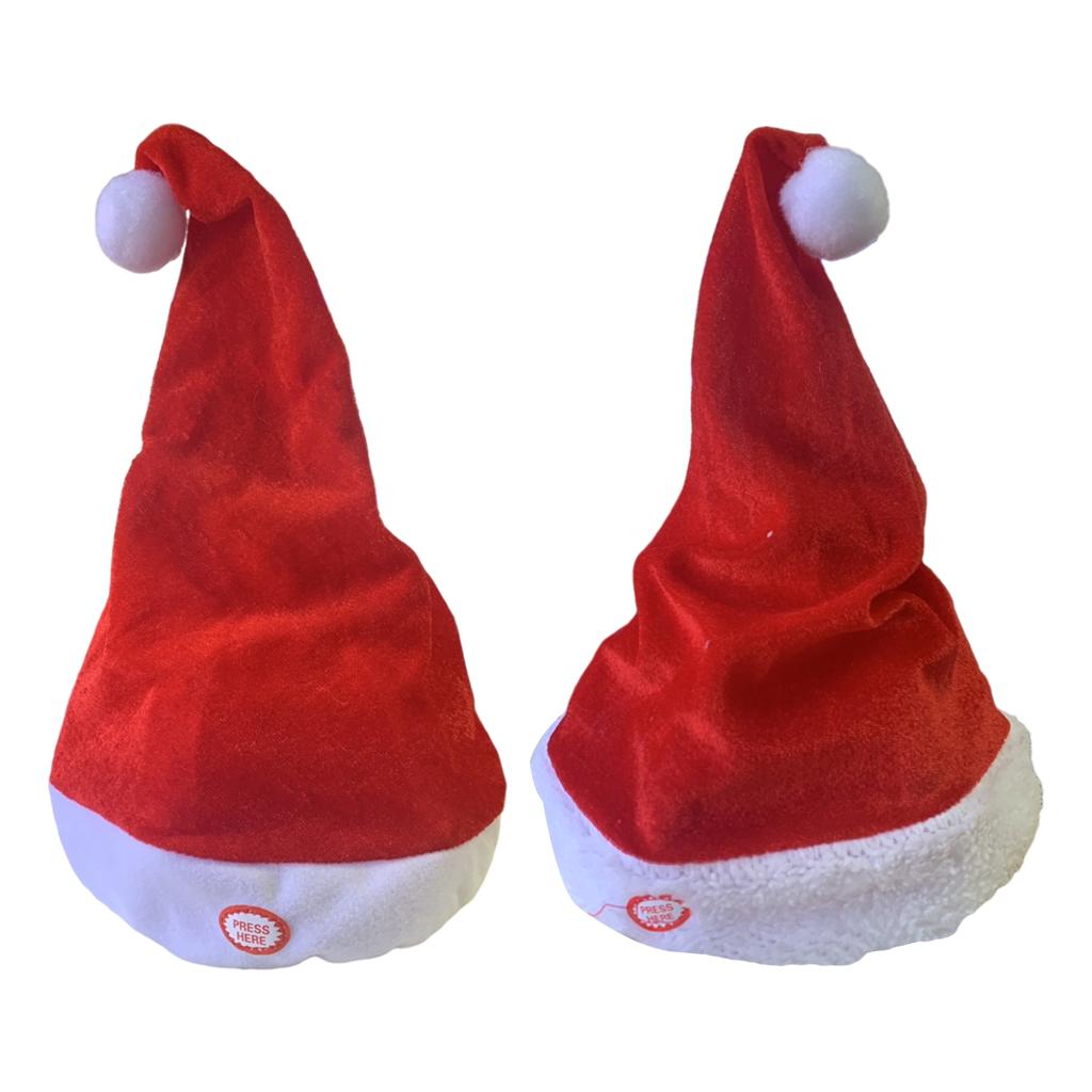 Santa Hat Plush - Śpiewający taniec czapki św. Mikołaja dekoracja