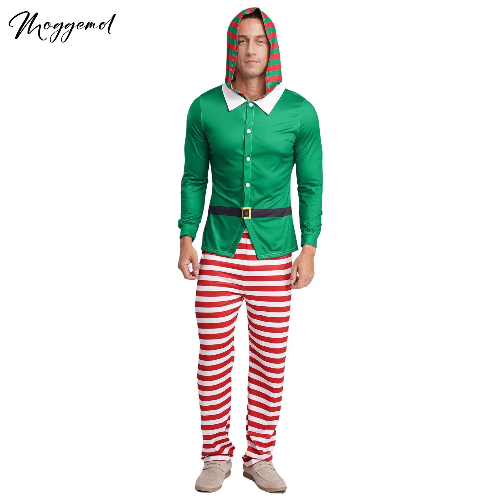 Elf Costume Christmas - Męski świąteczny strój elfa na imprezę,
