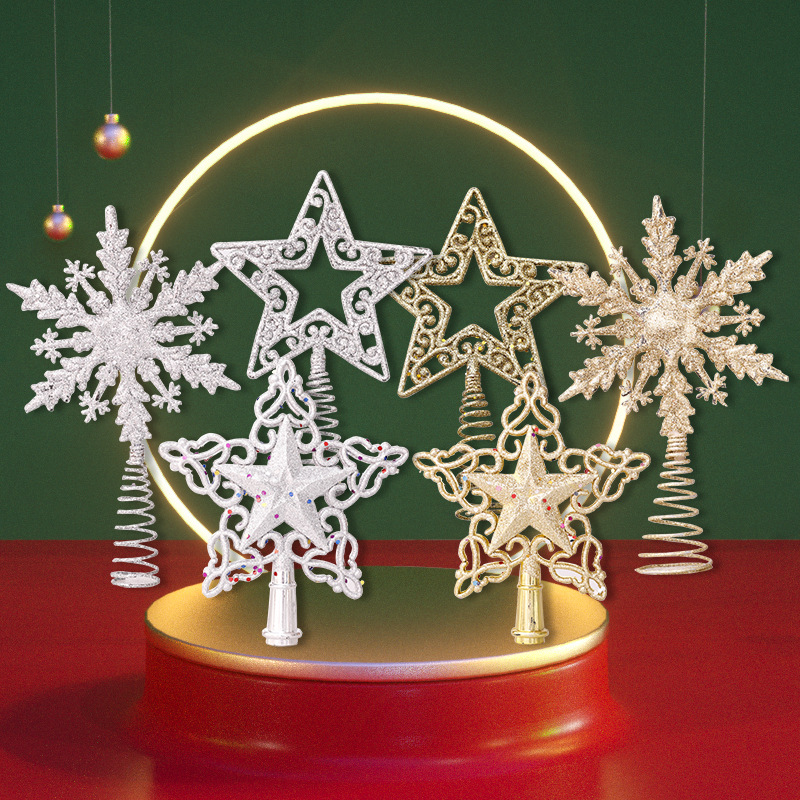 Star Tree Topper - Brokatowa ozdoba choinkowa Gwiazda pusty płatek
