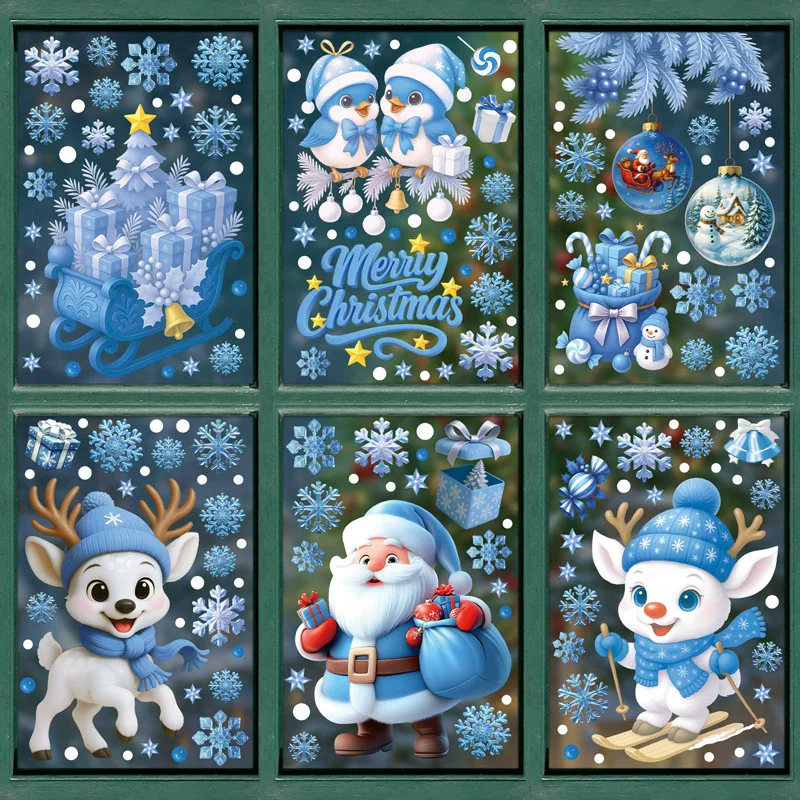 Snowflake Window Decal - Samoprzylepne naklejki świąteczne na okno z