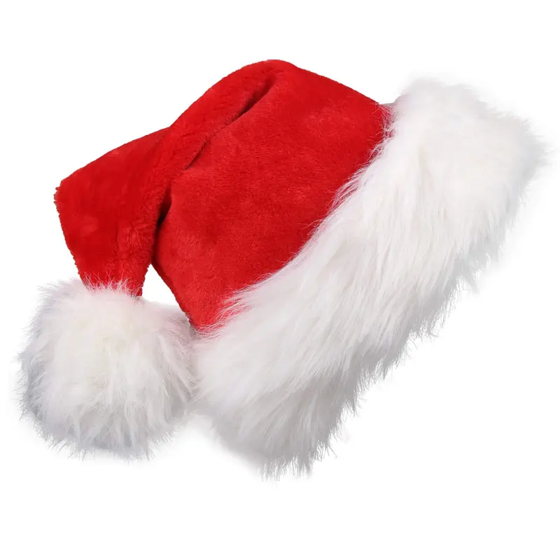 Santa Hat Plush - Czapka Świętego Mikołaja, świąteczna, długa, pluszowa,