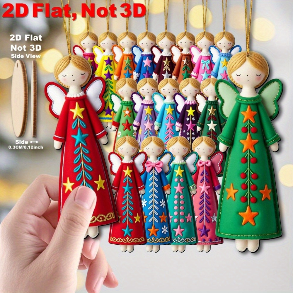 Star Tree Topper - 16 sztuk kolorowych ozdób aniołków -