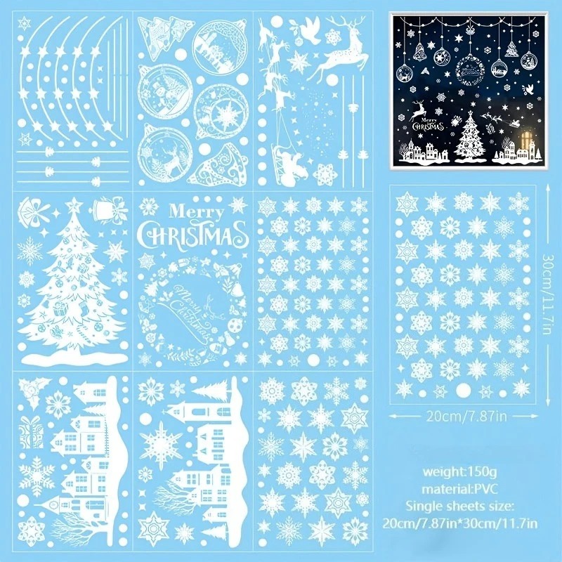 9 arkuszy, 243 sztuki wielokro – Snowflake Window Decal recenzja i cena