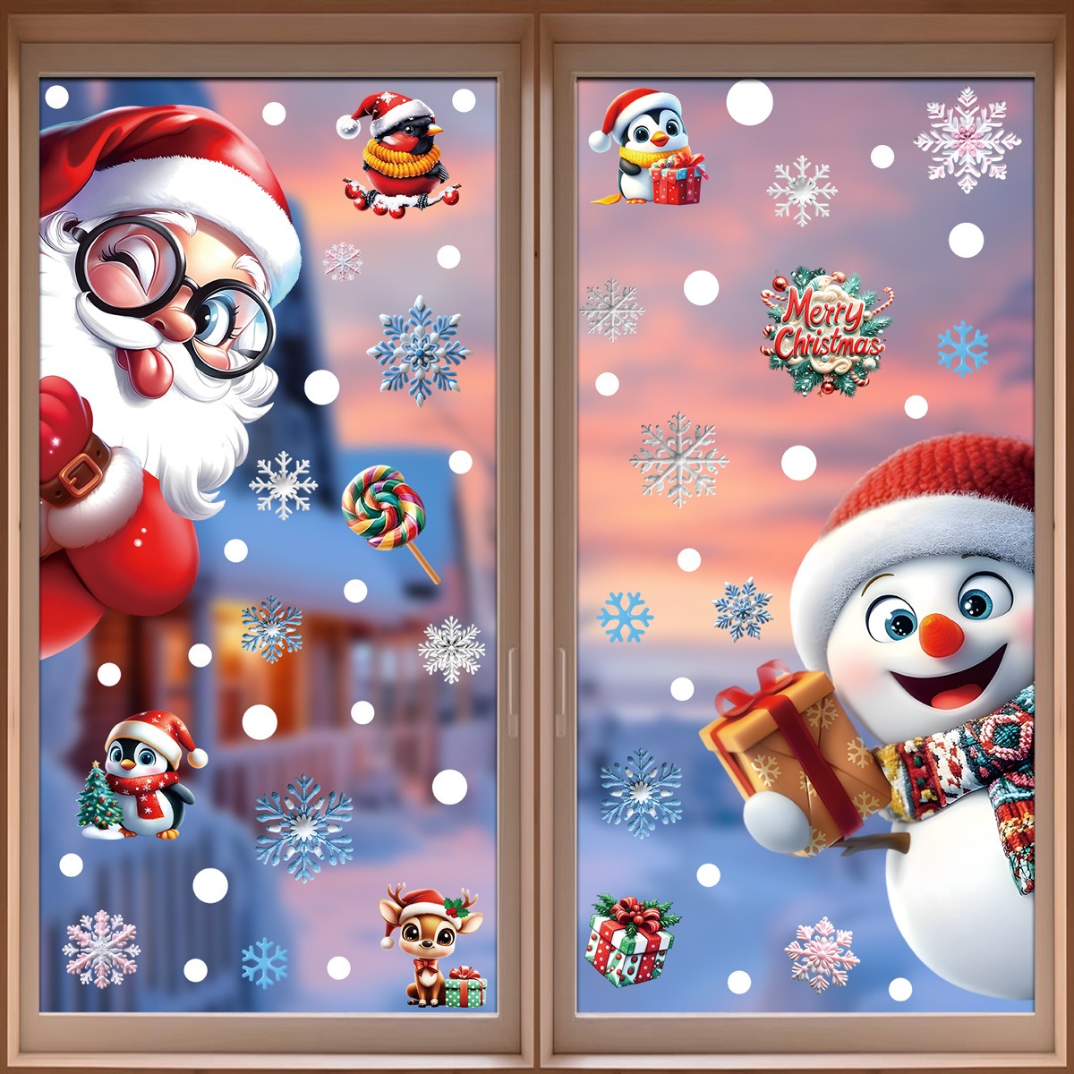 Naklejki świąteczne na okno Pi – Snowflake Window Decal recenzja i cena