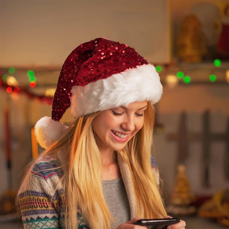 Dwuwarstwowy cekinowy kapelusz – Santa Hat Plush recenzja i cena
