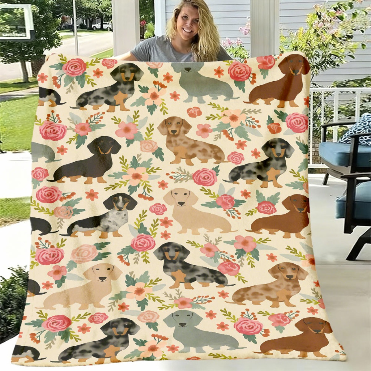 Uroczy świąteczny koc z jamnik – Christmas Throw Blanket recenzja i cena